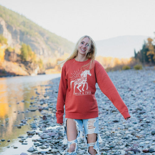 Wild & Free Unisex Pullover - Pigment Amber