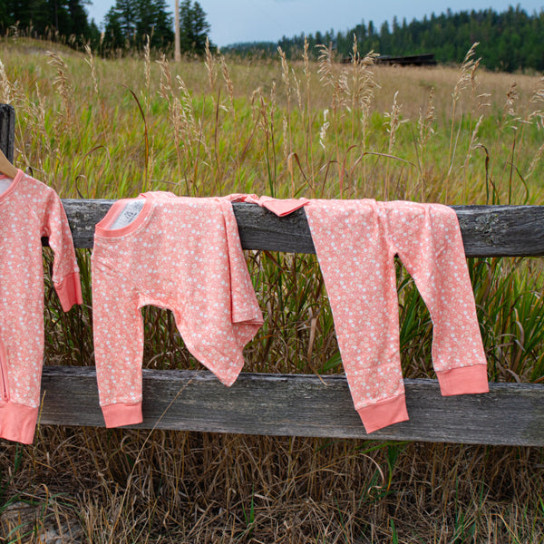 2 Piece Pink Floral PJ's - The Montana Scene