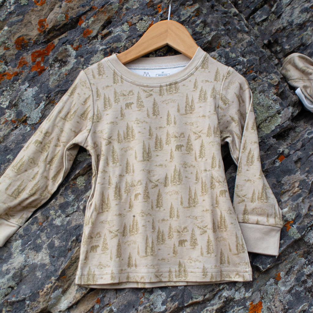 2 Piece Green Bear Print PJ's - The Montana Scene