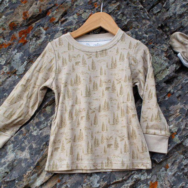 2 Piece Green Bear Print PJ's - The Montana Scene