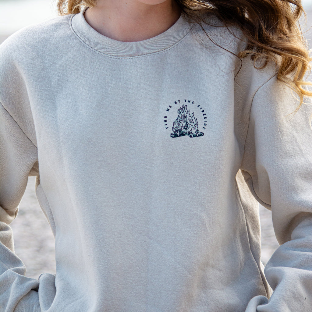 Fireside Unisex Pullover - Bone - The Montana Scene