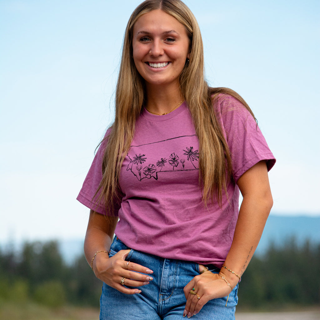 Montana Wildflower Unisex Tee - Cassis - The Montana Scene