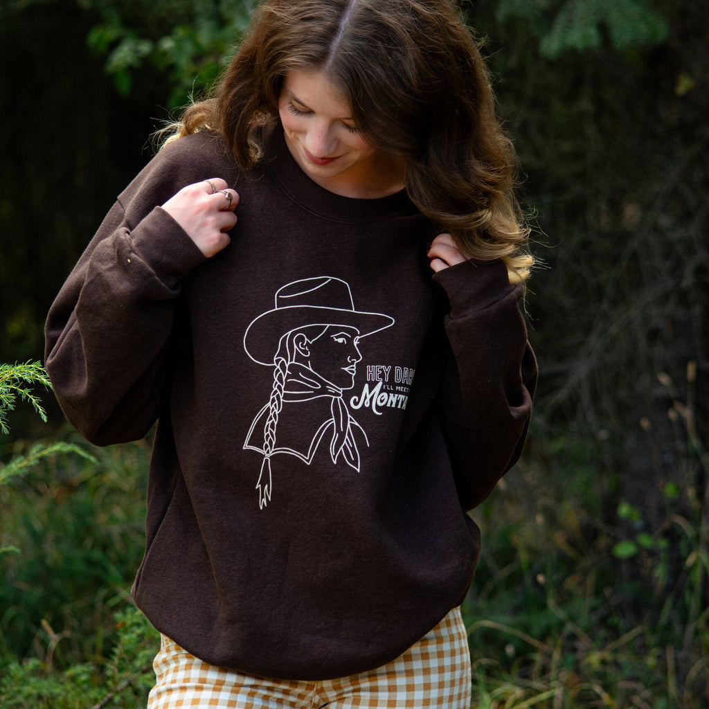 Hey Darlin Unisex Pullover - Brown - The Montana Scene