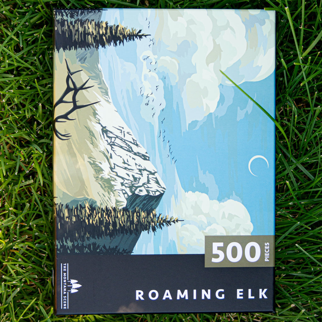 Roaming Elk Puzzle - 500 Piece Puzzle - The Montana Scene
