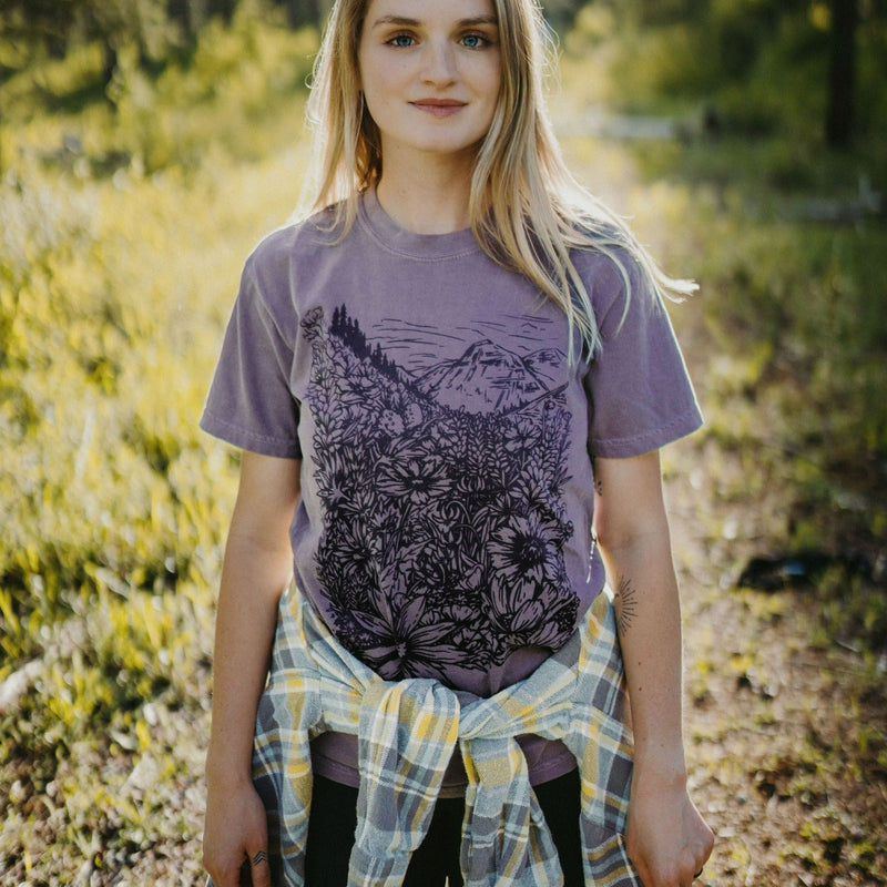 Flower Meadow Unisex Tee - Wine