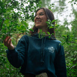 Stay Wild Floral Ladies Crop Hoodie - Atlantic - The Montana Scene