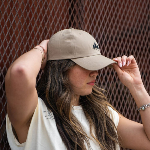 Three Tree Dad Hat - Tan - The Montana Scene