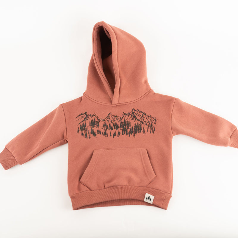 Mountain Sketch Toddler Hoodie - Rust