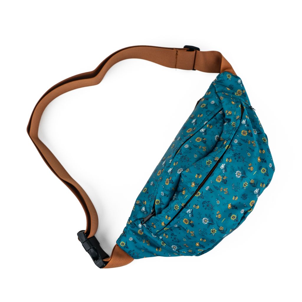 Belt Bag - Spring Floral Teal - The Montana Scene