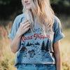 Road Tripping Ladies Boxy Tee - Granite Heather - The Montana Scene