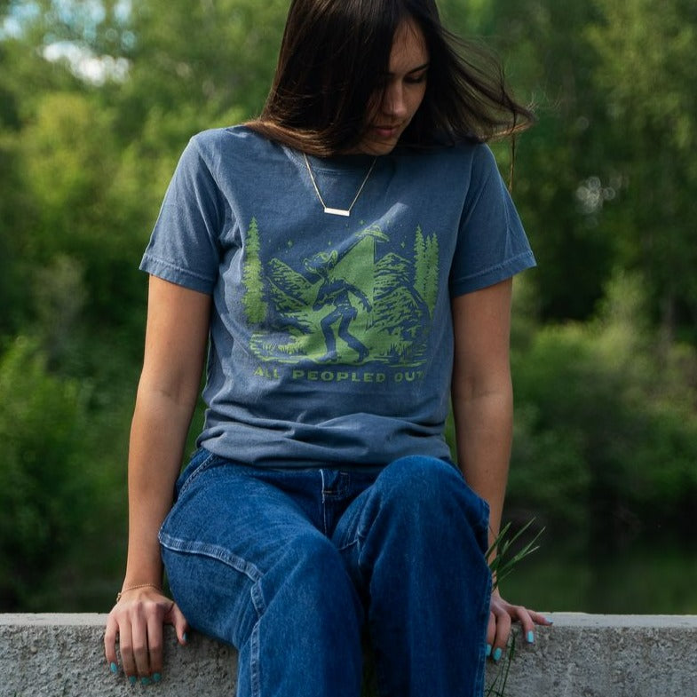 All Peopled Out Unisex Tee - Denim - The Montana Scene