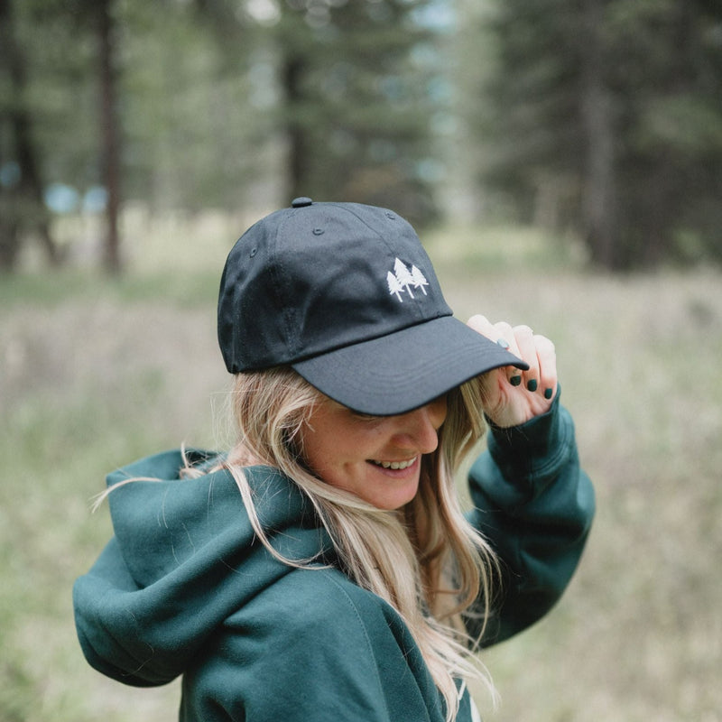 Three Tree Dad Hat - Black
