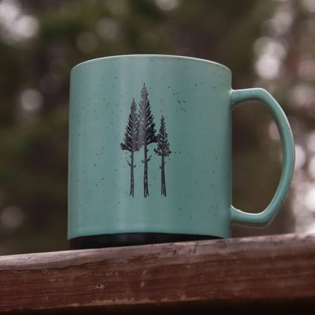 Rustic Three Tree Ceramic Mug - Sage - The Montana Scene