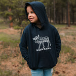 Montana Moose Toddler Hoodie - Navy - The Montana Scene