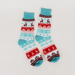 Reindeer Unisex Socks - Teal/Red - The Montana Scene