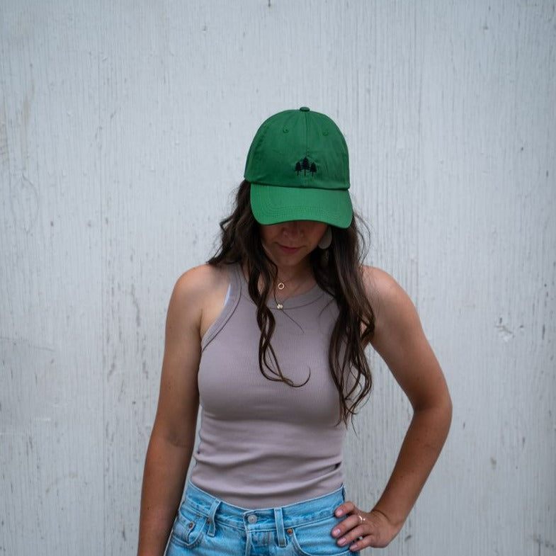 Three Tree Dad Hat - Green- Discontinued - The Montana Scene
