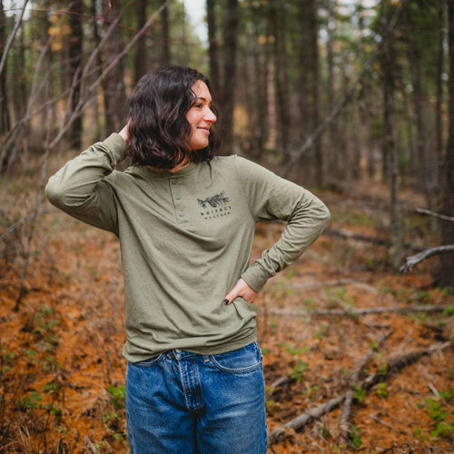 Whiskey Weather Henley Long Sleeve - Green Frost