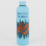 Don't Feed the Bears Water Bottle - Blue
