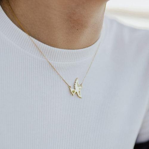 Bird Necklace - Gold - The Montana Scene