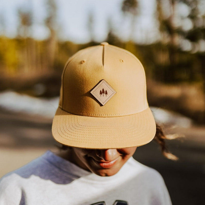 Three Tree Leather Patch Trucker - Biscuit - The Montana Scene