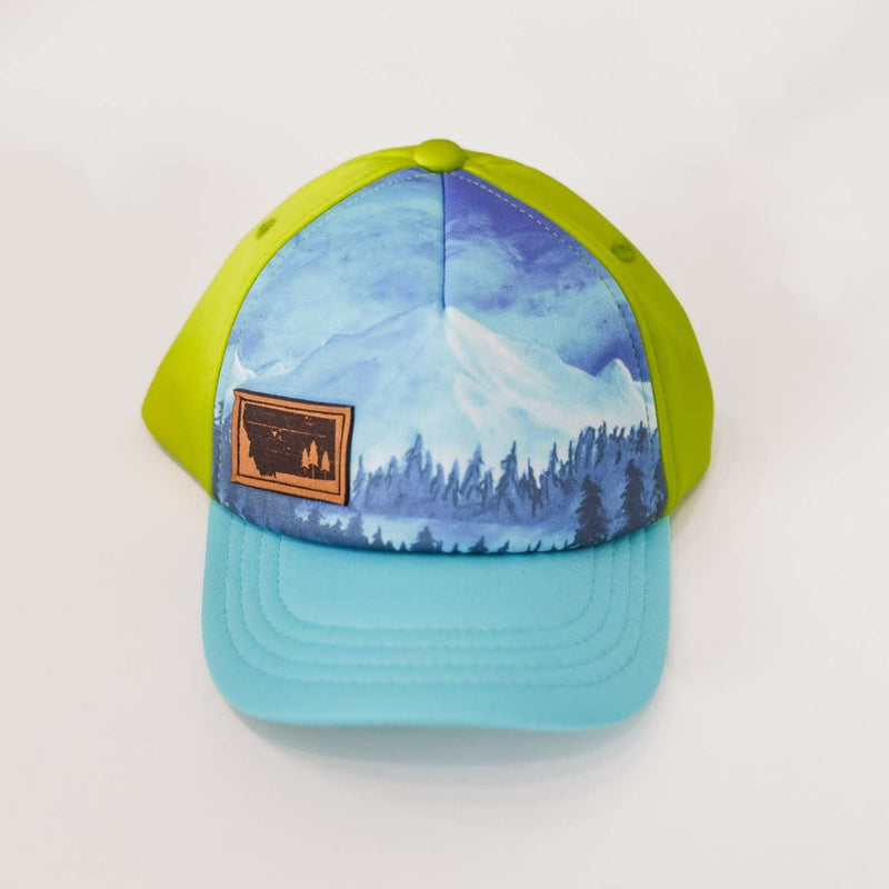 Denali Terry Cloud Infant Hat -Lime/Cobalt - The Montana Scene