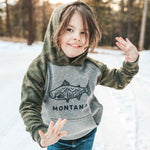 Montana Fish Toddler & Kid Hoodie - Grey/Camo