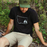 Montana Tree Outline Unisex Tee - Black - The Montana Scene