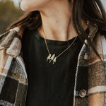 Rustic Three Tree Necklace - Gold