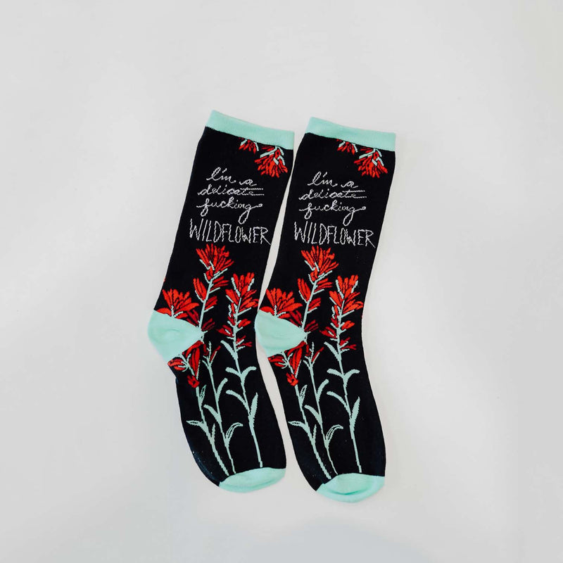 I'm a Delicate F*@king Wildflower Unisex Socks - The Montana Scene