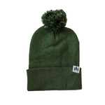 Three Tree Foldover Pom Beanie - Forest Green - The Montana Scene