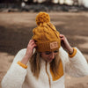 Bison Cable Knit Beanie - Mustard - The Montana Scene