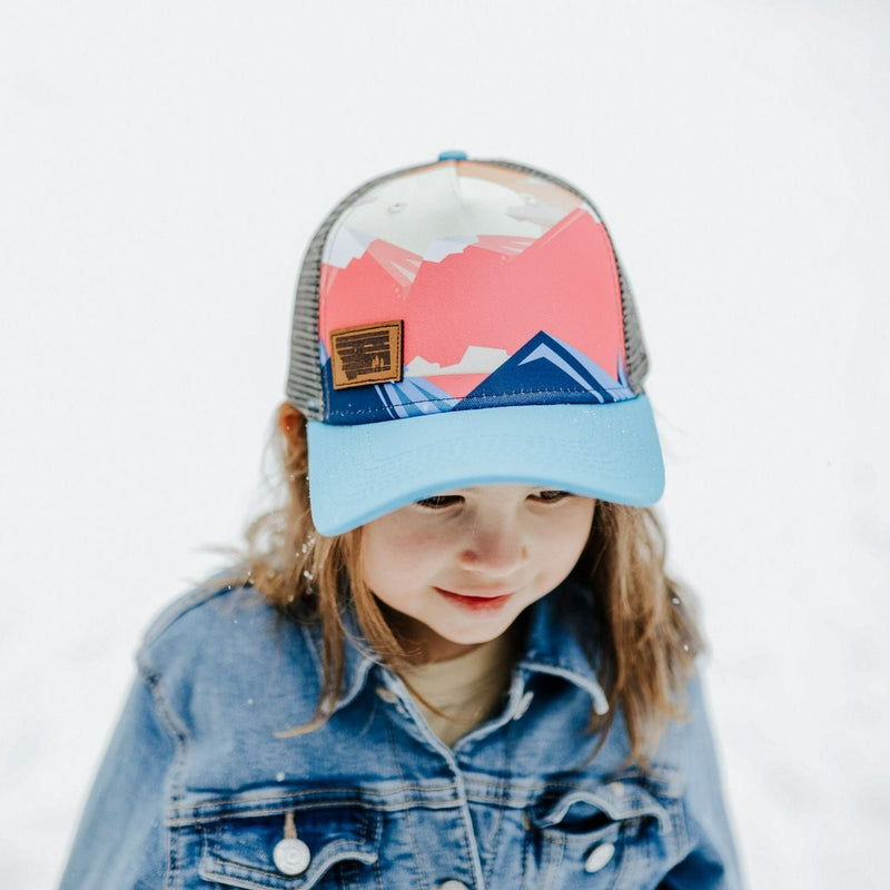 Sunset Ranges Kids Trucker - Sky/Grey - The Montana Scene