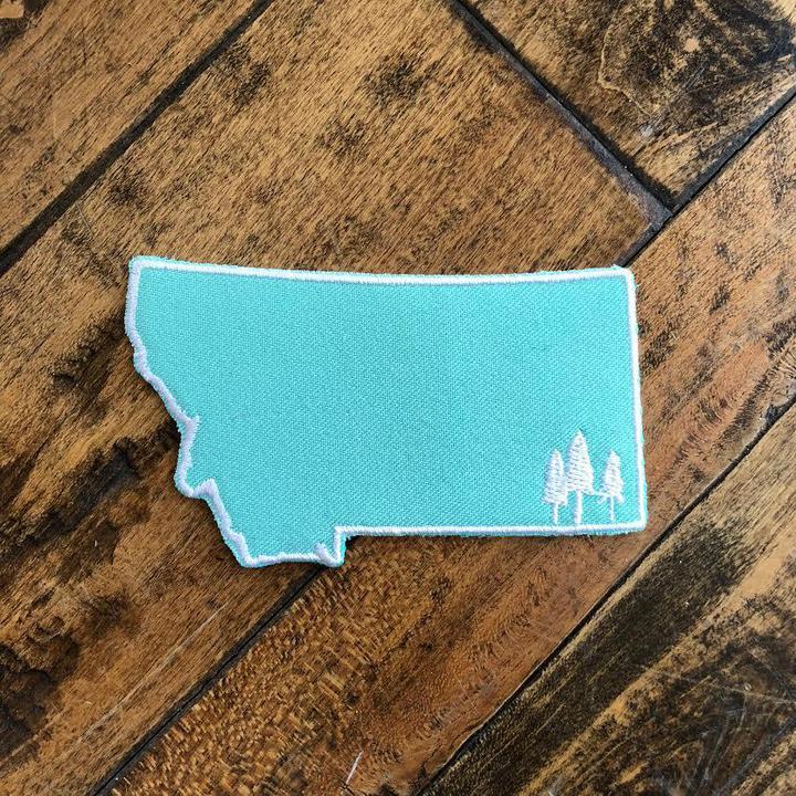 Montana Trees Patch - Teal - The Montana Scene