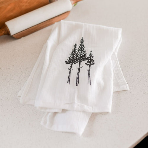 Rustic Three Tree Tea Towel - The Montana Scene