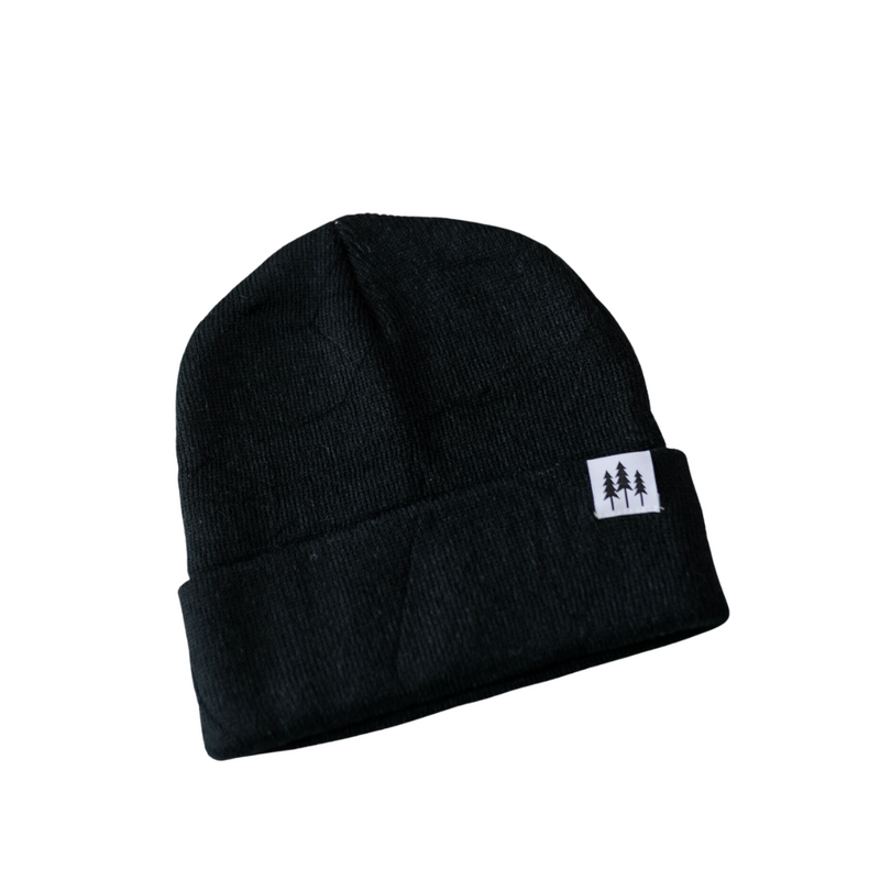 Three Tree Foldover Beanie - Black - The Montana Scene