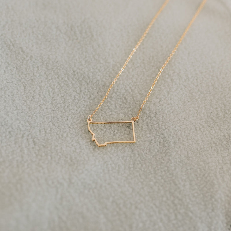 Montana Outline Necklace - Gold