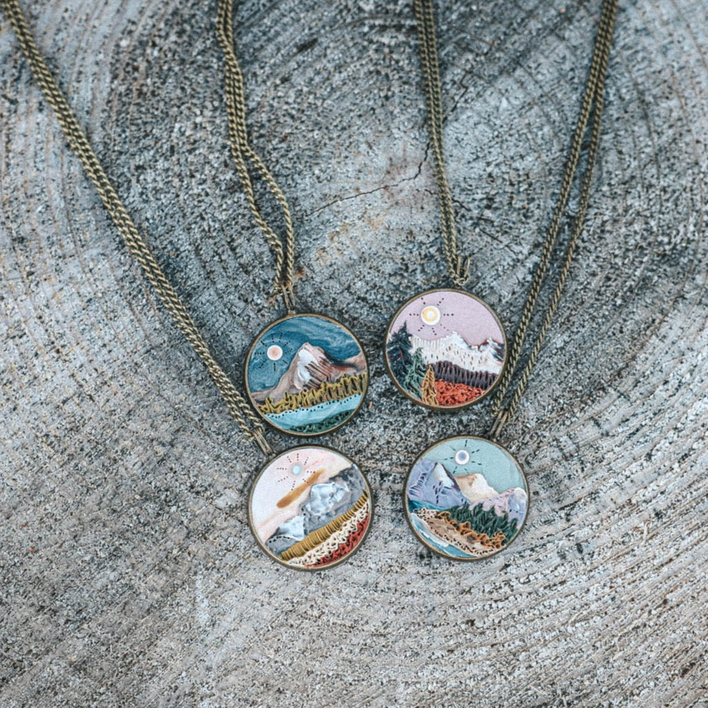 Mountain Scape Earth Clay Necklace - The Montana Scene