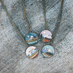 Mountain Scape Earth Clay Necklace