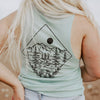 Take Me To the Wildflowers Ladies Muscle Tank - Dusty Blue - The Montana Scene
