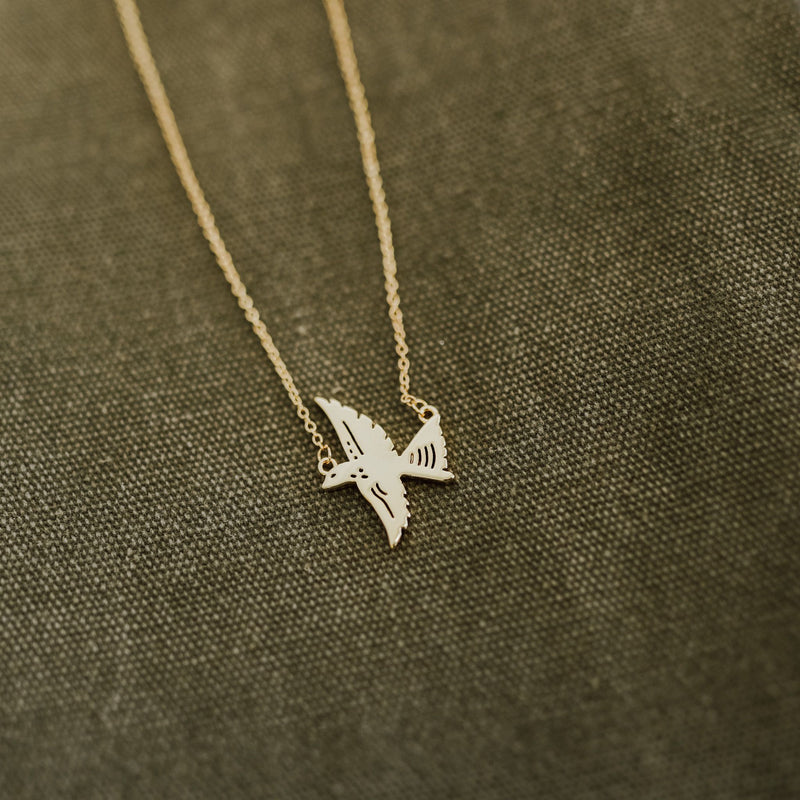 Gold-Tone Dangling Mosaic Small Bird Enamel Pendant Charm Necklace by –  Jewelry Nexus
