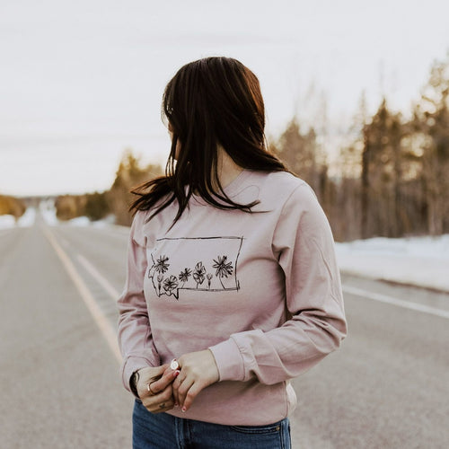 Limited Edition Montana Wildflower Unisex Long Sleeve - Pink Gravel