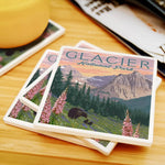 Glacier National Park Bear and Spring Flower Coaster