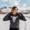 Skull Fleece Hoodie Unisex - Charcoal - The Montana Scene