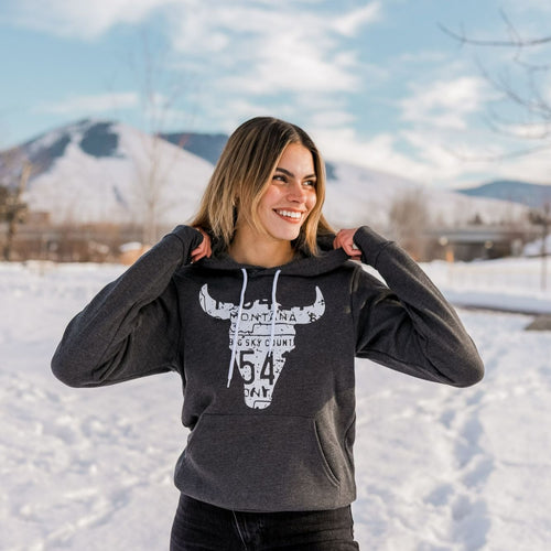 Skull Fleece Hoodie Unisex - Charcoal