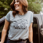 Montana Bear Unisex Tee- Light Denim - The Montana Scene