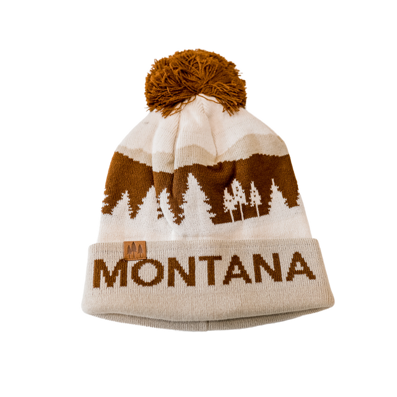 Montana Tree Line Beanie - Tan/Brown