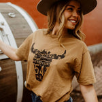 Skull Unisex Tee - Coyote Brown - The Montana Scene