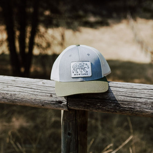 Tri Tone Bear Trucker - Green - The Montana Scene