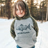 Montana Fish Toddler & Kid Hoodie - Grey/Camo