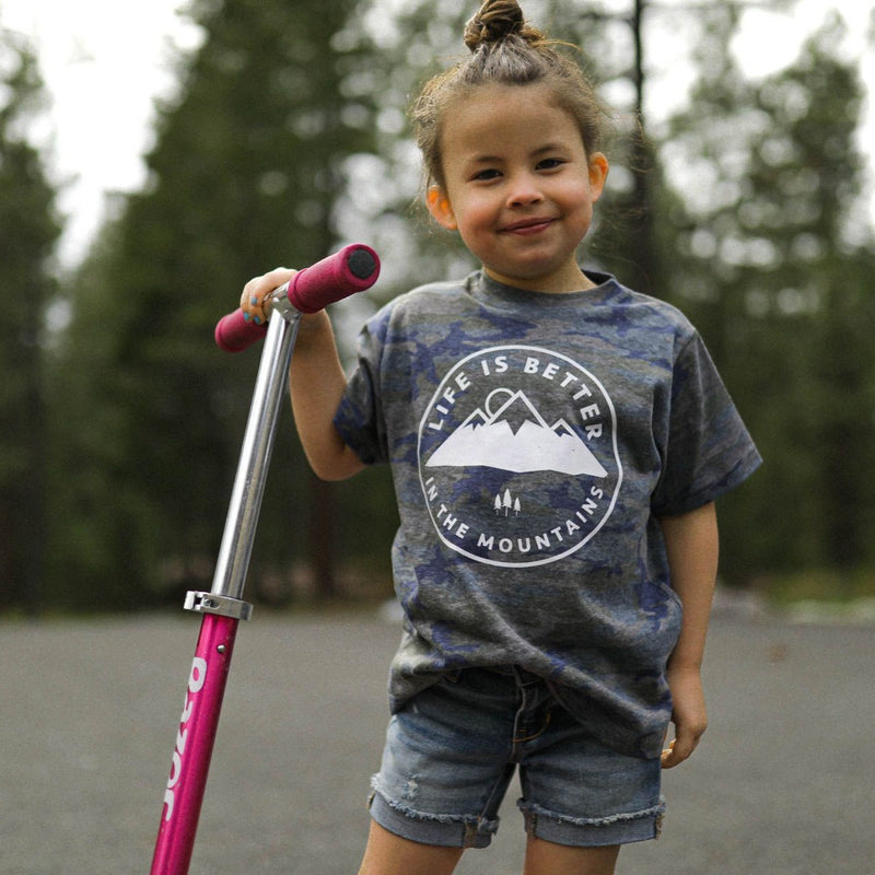 Life is Better in the Mountains Toddler Tee - Vintage Camo